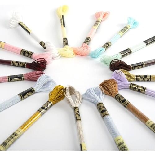 Original DMC Art 317W 6 Strands 8m Metallic Floss Cross Metal Embroidery Cross Stitch Thread Mouline Light Effects