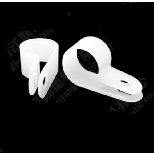 1000PCS/lot Plastic P Clips Black Hose Fasteners Cable Durable R-Type Nylon Cable Clamp Mounting Fix Electrical Fittings