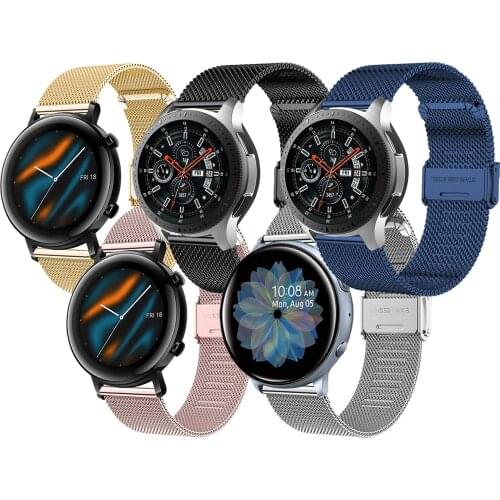 Milanese Loop Watchband Stainless Steel Watch Strap Band 20mm 22mm Watchband for Samsung Galaxy S2 S3Watch Fashionable MUEN