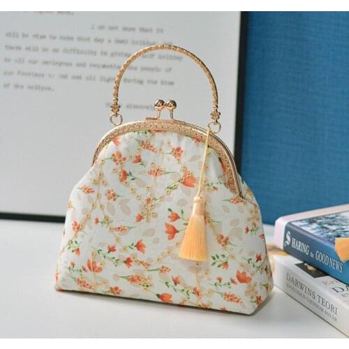 Luxury Pearl Handle Women Bags Silk Tassel Handbags Shoulder Bags Messenger Bag Wallets Clutch Purse Jewelry Bag Hollow Jacquard