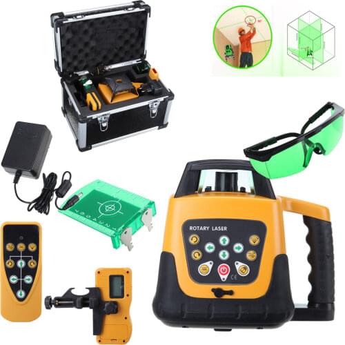 Self-leveling 360 Rotary Green Beam Laser Level 500M Range W/ Case 500M