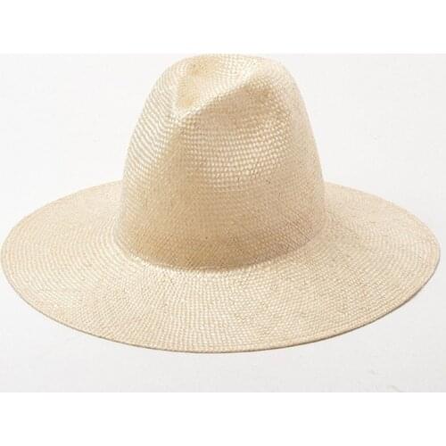 Elegant Sisal Straw Hat Solid Summer Beach Jazz Cap Wide Brim Sun Hat for Women Men Fedora Derby Millinery Craft Hat Base