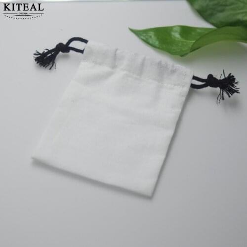 Kiteal gunny Burlap bag white cotton cloth bags earrings necklace bracelet jewelry package packaging custom logo