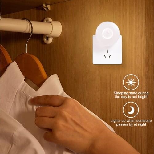 LED Wireless Night Lights Plug In Motion Sensor Night Lamp Portable Lighting for Home Cabinet Light Bathroom Bedroom Wall Lamp