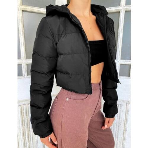 Warm Long Sleeve Women Outerwear Zipper Jacket Coat Solid Short Jacket Autumn Winter Female Puffer Jacket Parkas Mujer Coat