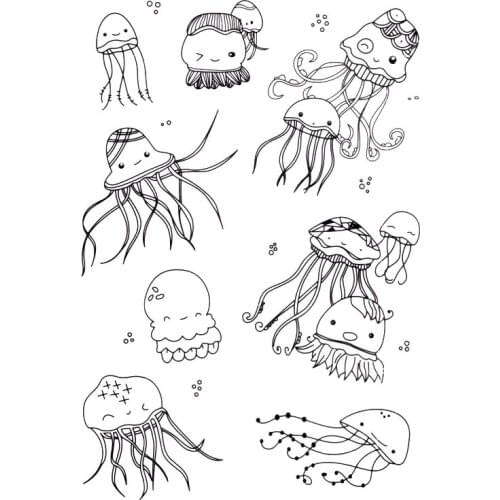 Merry octopus News Stampdiy Story Scrapbook photo cards account rubber stamp clear stamp transparent stamp Handmade card stamp