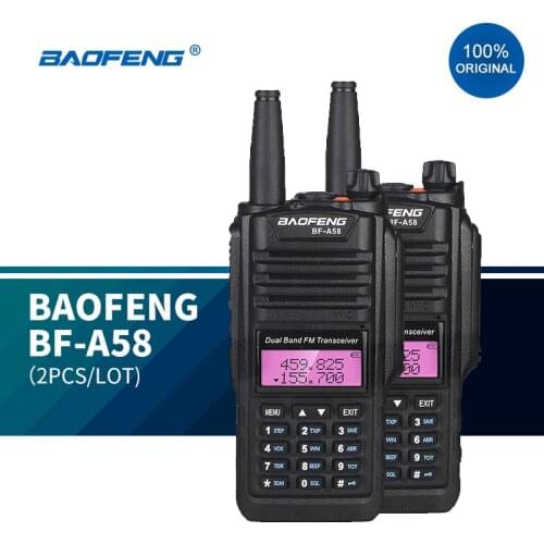 100% Original Baofeng bf A58 waterproof handheld radio transmitter walkie talkie with texting water proof 2way radio