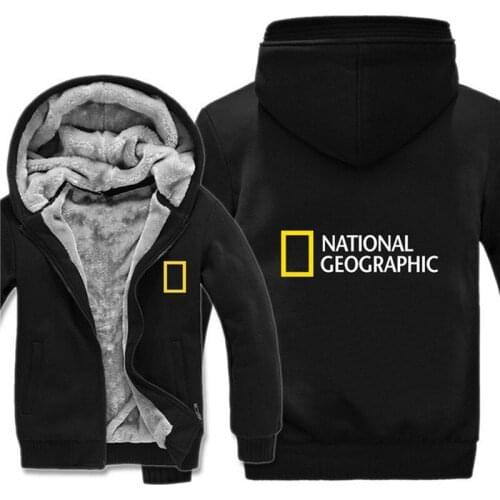 2021 Winter National Geographic Channel Hoodies Men Fashion Wool Liner Jacket National Geographic Sweatshirts Men Coat