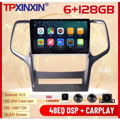 2 Din Carplay Android Radio Receiver Multimedia Stereo For Jeep Grand Cherokee 2008 2009 2010 2011 2012 2013 Recorder Head Unit