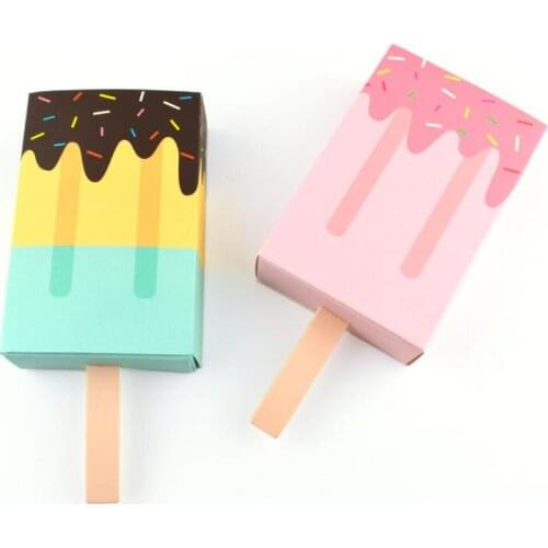 3D Cartoon Gift Boxes Cute Candy Box Popsicle Design Party Favor Mini Paper Goody Candy Bags LX3366