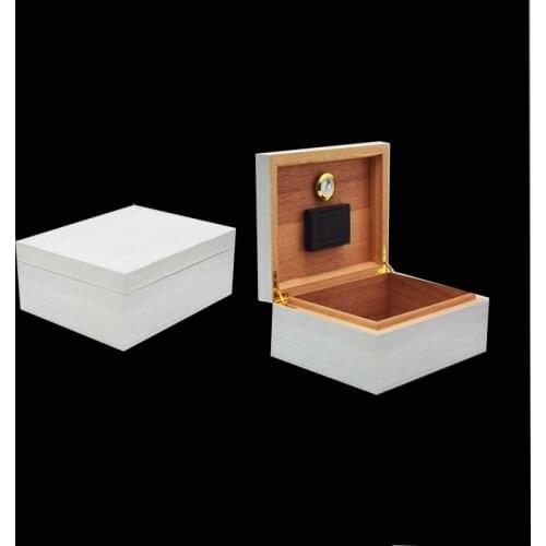 50ct Humidor metal finish alumium finish cedar wood cigar moisturizing box with Hygrometer Humidifier