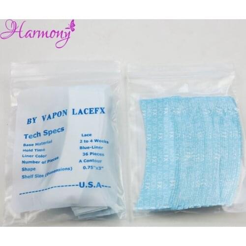 Free shipping36pcs Hold 4+ Weeks VAPON LACEFX Front A Curve Contour Double Sided Super Hair Tape for Lace Wigs Toupee Hair Piece