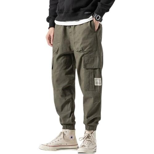 Men Side Pockets Cargo Pants 2021 Spring Autumn New Hip Hop Casual Jogging Trousers Korea Style Fashion Streetwear Sweatpants