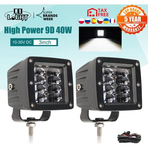 CO LIGHT 9D 80W Car Led Light Bar 3inch Work Light Flood Led Beams DRL 12V 24V for Lada Tractors Boat 4x4 Truck SUV ATV Fog Lamp