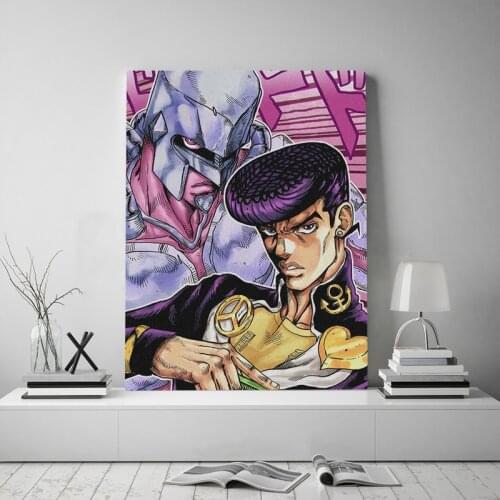 Crazy Diamond Josuke Higashikata Framed Canvas Wooden Frame poster Painting wall Art decor Bedroom Study Home Decoration Prints