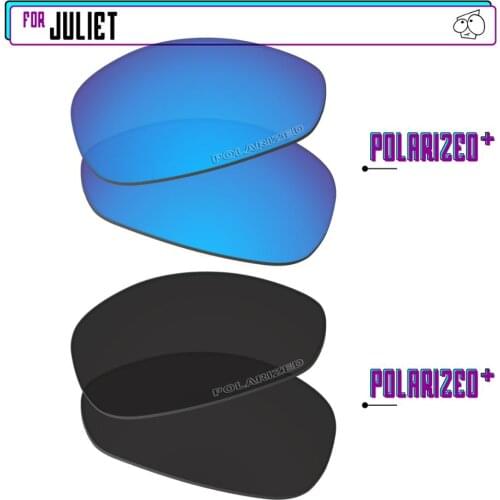 EZReplace Polarized Replacement Lenses for - Oakley Juliet Sunglasses - BlackPPlus-BluePPlus