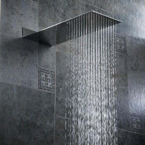 LANGYO Bathroom Shower Nozzle Pressure Into The Wall Concealed Shower Head Ultra Thin Stainless Steel Shower Head