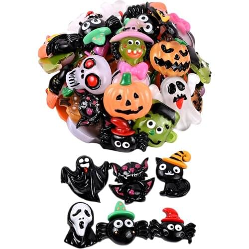 Resin Halloween Kawaii Embellishments Cabochons DIY Craft Phone Case Decor