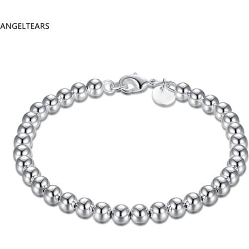 Fashion jewelry silver color 6MM Buddha beads chain bracelet for men and women party style pulseira feminina