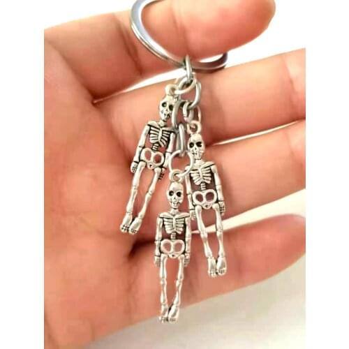 Fashion Retro Body Skull Skull Keychain Pendant Gothic Keyring