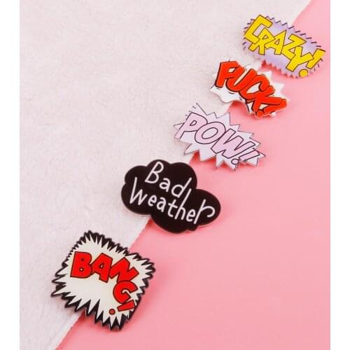 Cartoon Kawaii Letter Badge Acrylic Brooch For Women/Man Clothes Badge Decorative Rozet Collar Scarf Lapel Pin Broach