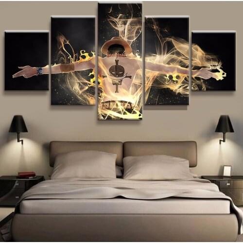 Canvas Wall Art Home Decoration Painting Poster 5 Panel One Piece Character For Living Room Modern HD Pictures Printed Frame