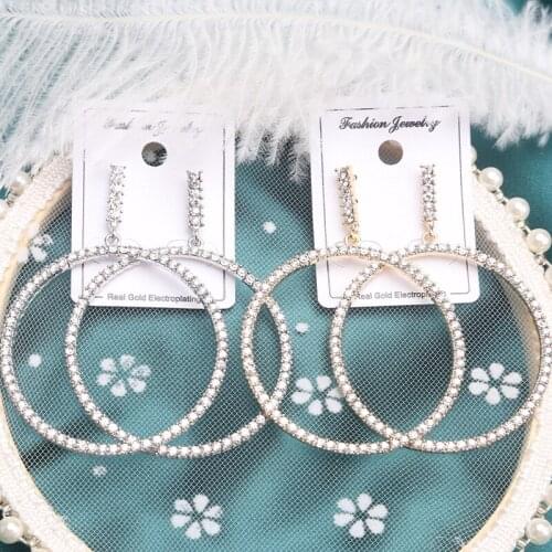 Unusual Earring 2021 Trend New Years Earrings For Women Piercing Stainless Steel Jewelry Pendants Round Vintage Long Hanging