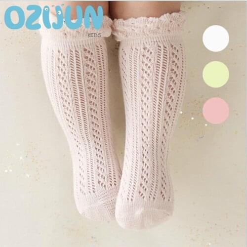Summer New Arrivals Baby boys girls Knee High Socks Cotton Mesh Cotton Socks Hollow Out Children Thin Socks 0-1/1-2/2-3Y
