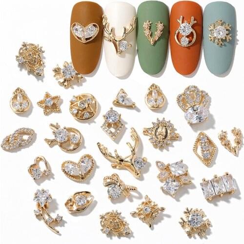 2 pieces new pattern water drop Crystal Dangle Chain Charms Nail Jewelry Decorations 6 type luxury Zircon Crystal Rhinestones Fo