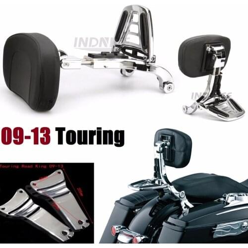 Adjustable Driver Passenger Backrest For harley 09-13 Electra Glide Standards, Road Glides, Road Kings & Street Glides (except F