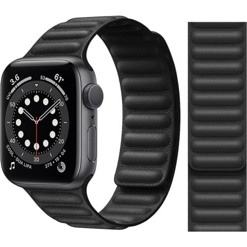 Newest attaches leather watch band for apple watch series 6 magically 40mm 44mm iwatch 1 2 3 4 watchbands 38mm 42mm strap