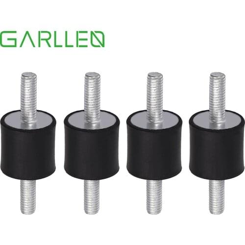 GARLLEN 4Pc 20x20 Rubber Mount M6 Male/Male Anti Vibration Car Bobbin Isolator Damper For Diesel Engines Gen Set Instrumentation