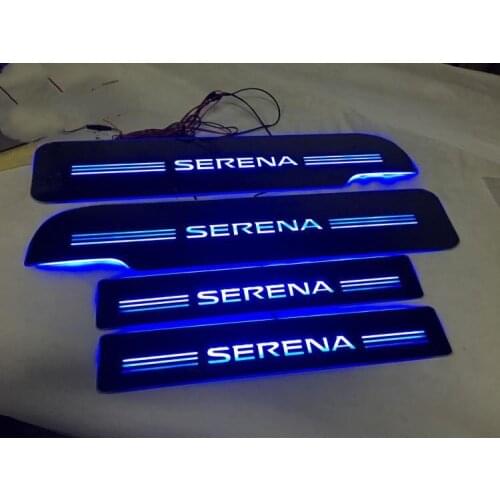 Osmrk led moving door scuff for nissan serena C27 2017-19 dynamic door sill plate lining overlays guards flowing/fixed light