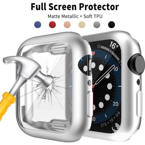 360 Slim Watch Cover for Apple Watch Case 6 SE 5 4 44MM 30MM Soft Clear TPU Screen Protector for iWatch 6SE 44MM 40MM Full Cover