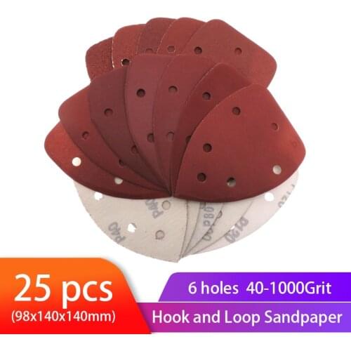 25pcs Self-adhesive Sandpaper Triangle Sander Sand Paper Hook Loop Sandpaper Disc Abrasive Tools For Polishing Grit 40-1000