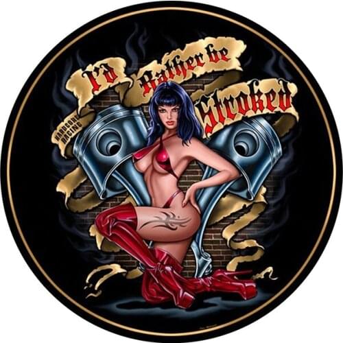 Funny 13cm X13cm for Stroked Pinup Girl Sign Vinyl Stickers Car Window Bumper Decal Waterproof Car Sticker Accessories