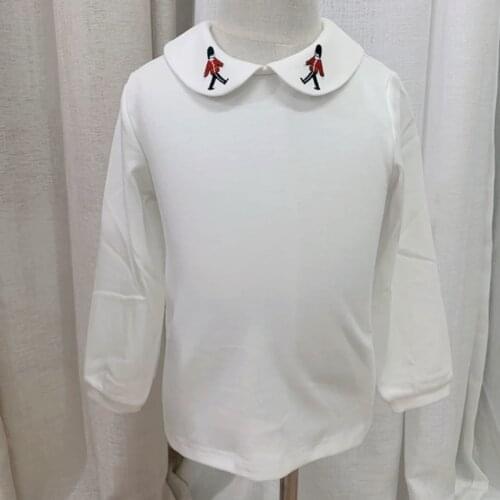 Vintage Spanish royal embroidered long sleeve t-shirt boys girls baby top bottoming top tees