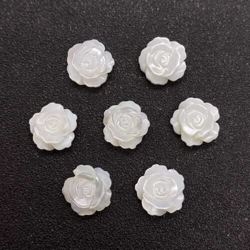 2pcs Natural Shell Rose Flower-shaped Loose Mother-of-pearl Shell Ladies DIY Earrings Accessories Jewelry Gift Making 8/10/12mm
