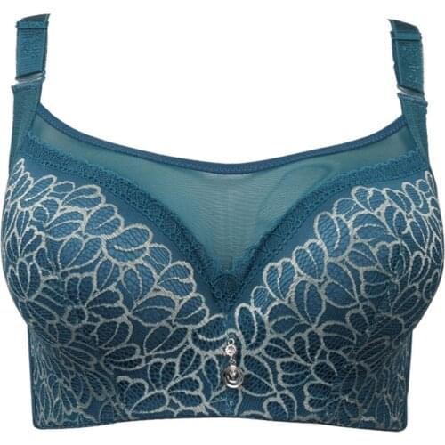 Nessayoo 2017 bras for women embroidery large bras sizes ladies bh push up bralete wide strap lace bralette crop top brassiere C