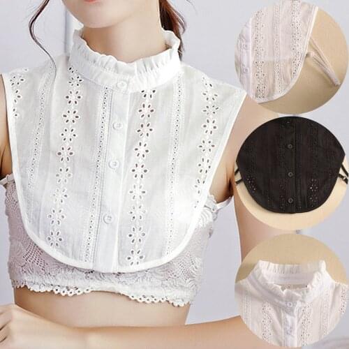 Women Collar White Black Fake Collar For Shirt 2021 Fashion Lace Fake Collar Detachable Collar Blouse Half Shirts Collar Бабочка