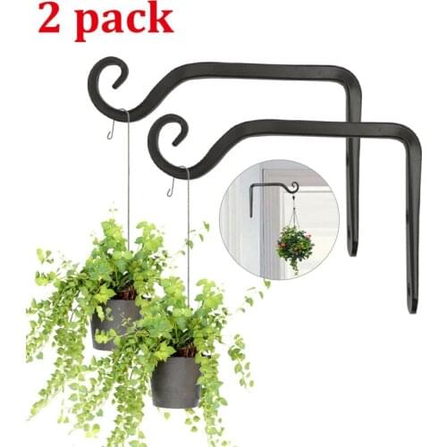 1/2PCS Metal Hanging Basket Brackets Garden Plant Hanger Hook Wall Decor Heavy Duty Iron S-shape Flower Pot Hook Hanging Lantern