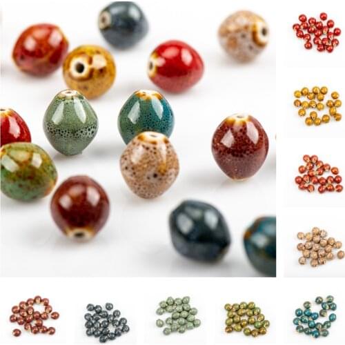 15# 20pcs Oval Shape unique Ceramic beads oblate Yoga Specail Ceramic Beads #A329B