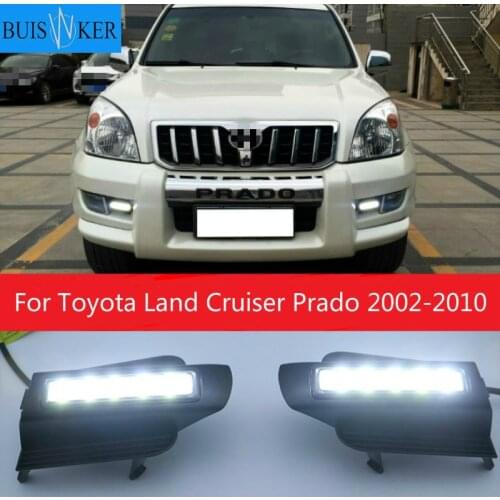 2pcs LED DRL For Toyota Land Cruiser Prado 120 GRJ120 TRJ120 FJ120 LC120 2002~2010 Daytime Running Light Fog Lamp Original Esuse