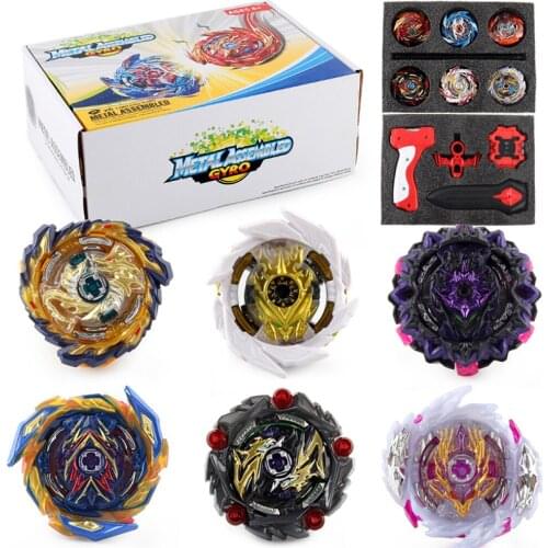 6Pcs/Set Toupie Beyblades Burst Set with Ruler Launcher and Handle XD168-37B Toys for Children