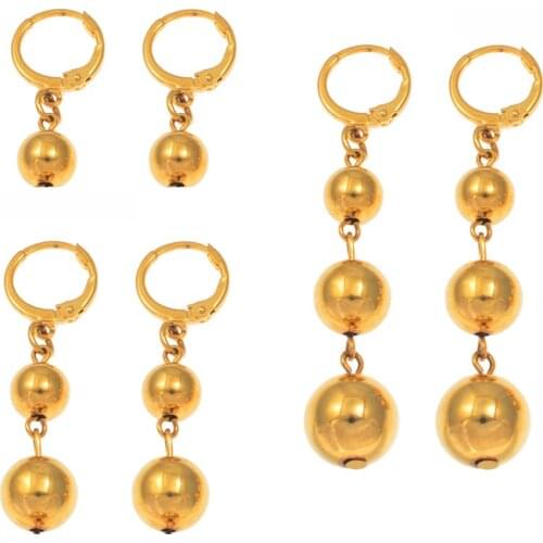 Anniyo Ball Earrings for Womens Girl African Round Beads Earring Arab Middle Eastern Jewelry Gifts Hawaiian Earrings #161106