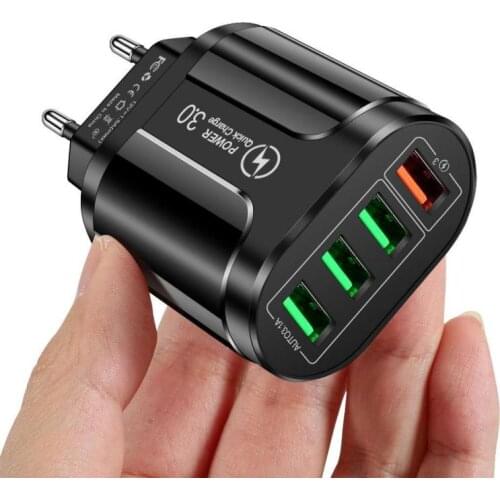 3A Quick Charge 3.0 USB Charger For IPhone 12 Pro 8 EU Wall Mobile Phone Charger Adapter QC3.0 Fast Charging For Samsung Xiaomi