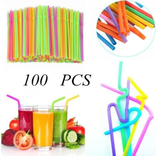 Color Fluorescent Art Straws Disposable Modeling Straws Sold Soy 100 Milk Straws Juice Tea Milk Beverage Only O6X5