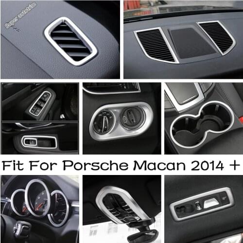 Water Cup Holder / Dashboard Instrument Display Decoration Frame Cover Trim For Porsche Macan 2014 - 2020 Matte Interior Parts