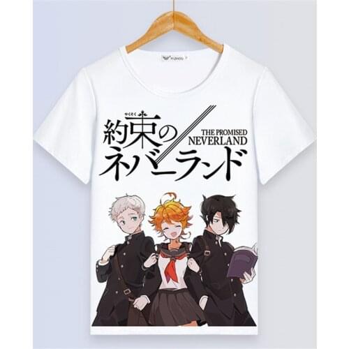 The Promised Neverland Anime T-shirt Men Women Short Sleeve Tee Shirt Harajuku Summer Cotton Tops Streetwear Couple Clothes