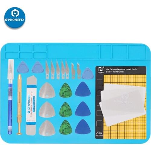 20 in 1 Screen Opening Tools Mobile Phone Screen Battery Repair Tools Kit with Soldering Mat for iPhone Samsung Tablet PC